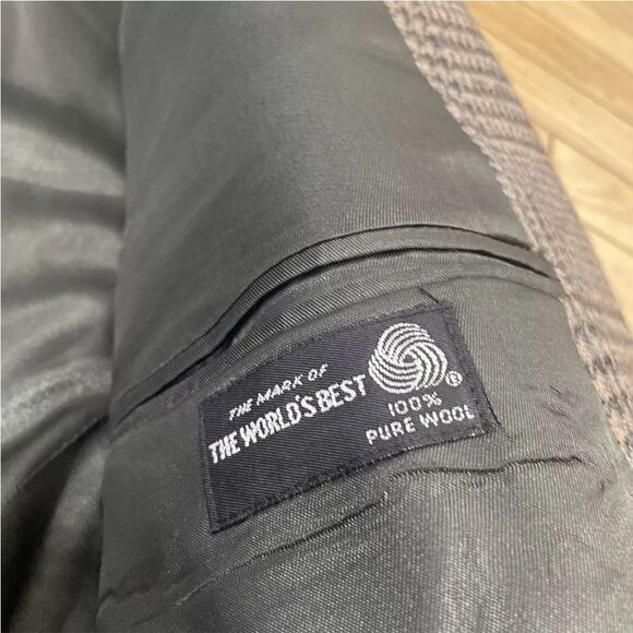 STANLEY BLACKER Blazer Mens 43R Tweed Gray Brown Plaid 100% Wool Jacket 51804 - Picture 6 of 16